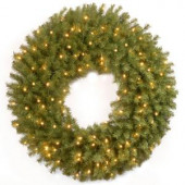 36 in. Norwood Fir Artificial Wreath with Warm White LED Lights