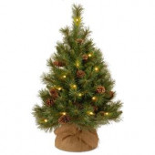 36 in. Pine Cone Tree with Battery Operated Warm White LED Lights
