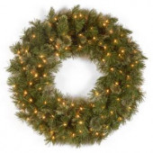 36 in. Wispy Willow Artificial Wreath with Clear Lights