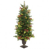 4 ft. Decorative Collection Berry Leaf Entrance Artificial Christmas Tree