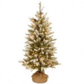 4 ft. Dunhill Fir Burlap Artificial Christmas Tree with Clear Lights