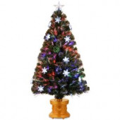 4 ft. Fiber Optic Fireworks Artificial Christmas Tree with Snowflakes