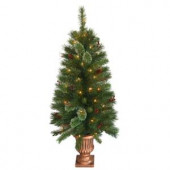 4 ft. Glistening Pine Entrance Artificial Christmas Tree with Clear Lights