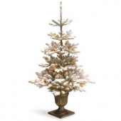 4.5 ft. Snowy Imperial Blue Spruce Entrance Artificial Christmas Tree with Clear Lights