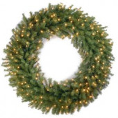 48 in. Norwood Fir Artificial Wreath with 200 Clear Lights