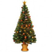 5 ft. Fiber Optic Fireworks Artificial Christmas Tree with Ball Ornaments