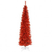 6 ft. Red Tinsel Artificial Christmas Tree