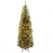 6.5 ft. Kingswood Fir Pencil Artificial Christmas Tree with Multicolor Lights
