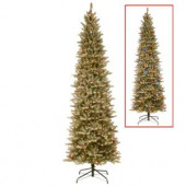 6.5 ft. PowerConnect Frosted Mountain Fir Artificial Christmas Slim Tree with Dual Color LED Lights