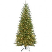 7-1/2 ft. Dunhill Slim Fir Hinged Artificial Christmas Tree with 600 Clear Lights