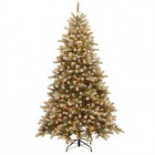 7-1/2 ft. Feel Real Adirondack Blue Spruce Hinged Artificial Christmas Tree with Cones and 750 Clear Lights