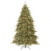 7-1/2 ft. Feel Real Auburn Spruce Blue Hinged Artificial Christmas Tree with 750 Clear Lights