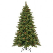 7-1/2 ft. Feel Real Eastwood Spruce Hinged Artificial Christmas Tree with 135 Mixed Cones and 600 Clear Lights