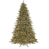 7-1/2 ft. Feel Real Frosted Dover Blue Spruce Hinged Artificial Christmas Tree with 86 Cones and 750 Clear Lights