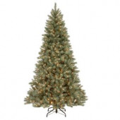 7-1/2 ft. Feel Real Harrington Blue Spruce Hinged Artificial Christmas Tree with 550 Clear Lights