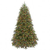 7-1/2 ft. Feel Real Jersey Fraser Medium Fir Hinged Artificial Christmas Tree with 1000 Multicolor Lights