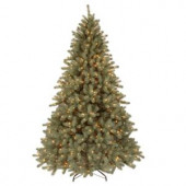 7-1/2 ft. Feel Real Lakewood Blue Spruce Hinged Artificial Christmas Tree with 750 Clear Lights