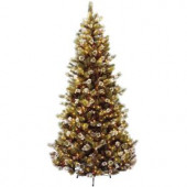 7-1/2 ft. Glittery Pine Hinged Artificial Christmas Tree with 500 Clear Lights