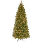 7-1/2 ft. Tacoma Pine Slim Hinged Artificial Christmas Tree with 500 Clear Lights