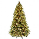 7-1/2 ft. Wintry Pine Medium Hinged Artificial Christmas Tree with 650 Clear Lights