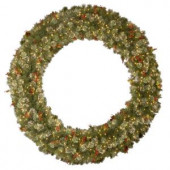 72 in. Wintry Pine Artificial Wreath with 400 Clear Lights