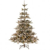 7.5 ft. PowerConnect Snowy Imperial Blue Spruce Artificial Christmas Tree with Clear Lights