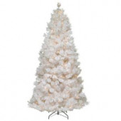7.5 ft. Wispy Willow Grande White Slim Artificial Christmas Tree with Clear Lights