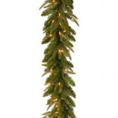 9 ft. Feel-Real Fraser Grande Artificial Garland with 100 Clear Lights