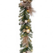 9 ft. Metallic Artificial Garland with 35 Clear Lights