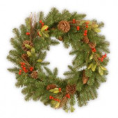 Decorative Collection Berry Leaf 24 in. Artificial Wreath