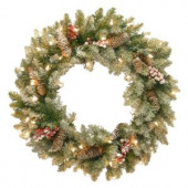 Dunhill Fir 24 in. Artificial Wreath with Clear Lights