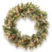 Dunhill Fir 30 in. Artificial Wreath with Clear Lights