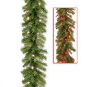 Norwood Fir 9 ft. Garland with Battery Operated Dual Color LED Lights