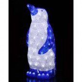 22 in. 100 White LED Decorative Blue Penguin