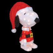 18 in. LED 3D Pre-Lit Snoopy in Santa Suit
