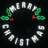 Red/Green/White LED Message - Merry Christmas Wreath