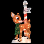 32 in. LED 2D Pre-Lit Yard Art, North Pole
