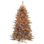 5 ft. Pre-Lit Layered Copper and Silver Frasier Fir Artificial Christmas Tree with Clear Lights