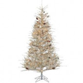 7 ft. Pre-Lit Pale Sage Frosted Hard Needle Artificial Christmas Tree with Clear Lights