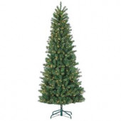 7.5 ft. Pre-Lit Natural Cut Slim Montgomery Pine Artificial Christmas Tree with Clear Lights