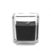 2 in. Black Square Glass Votive Candles (12-Box)