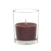 2 in. Brown Round Glass Votive Candles (12-Box)