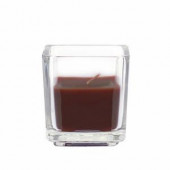 2 in. Brown Square Glass Votive Candles (12-Box)
