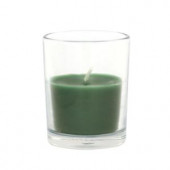 2 in. Hunter Green Round Glass Votive Candles (12-Box)
