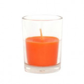 2 in. Orange Round Glass Votive Candles (12-Box)