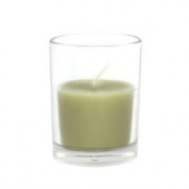 2 in. Sage Green Round Glass Votive Candles (12-Box)