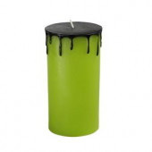 3 in. x 6 in. Halloween Drip Green Pillar Candle (12-Box)